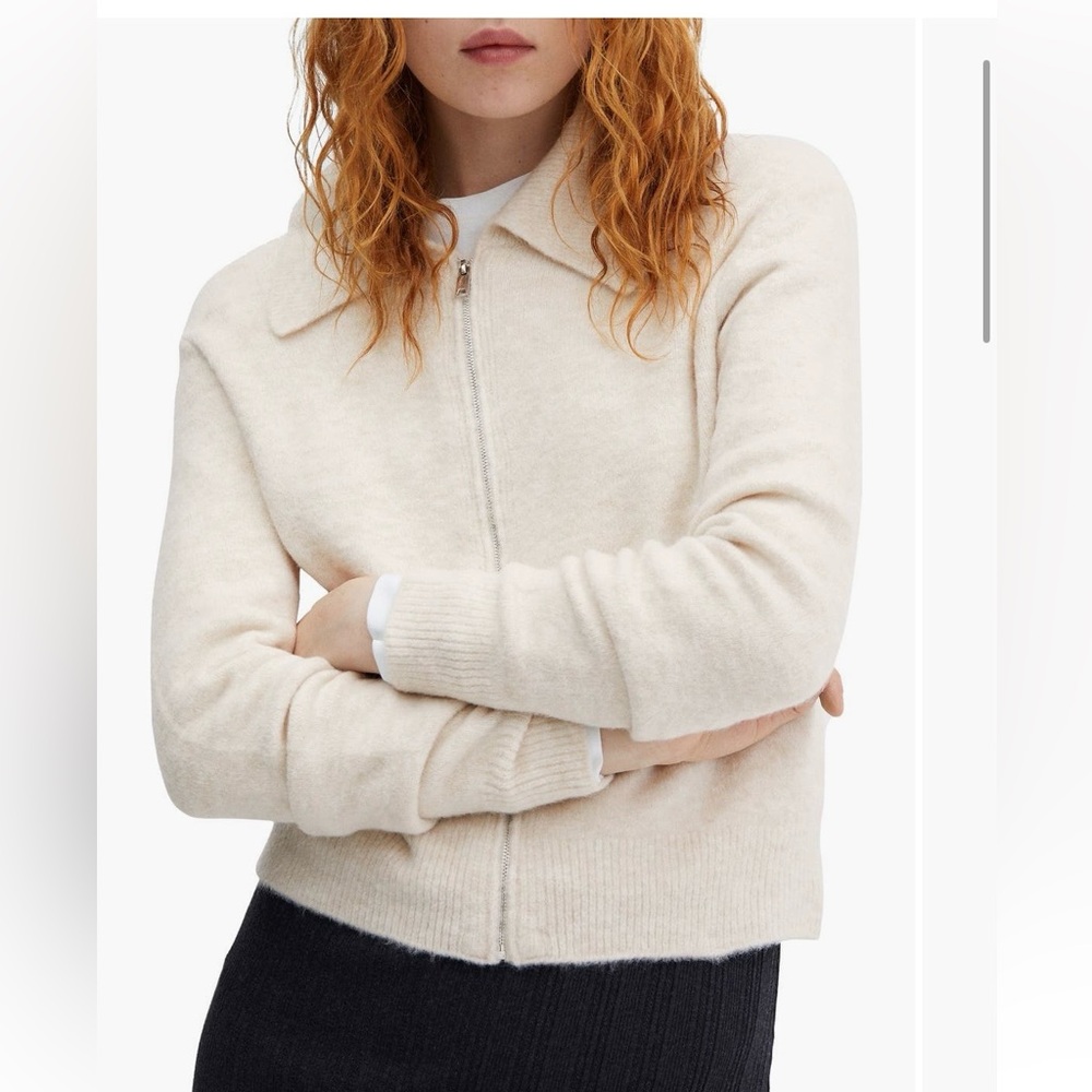 Mango Collar Zip Sweater